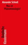 Alexander Schnell: Was ist Phänomenologie?, Buch