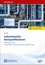 Oben "WEITERBILDUNG", mittig "IKP" auf technischer Anlage, unten "Industriemeister Basisqualifikationen", blau-weißes Layout.
