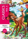 "CLASSICS VOL. 2. Malen nach Zahlen. Kreativität und Entspannung. Illustration von einem Reh mit Schmetterling und Tieren."