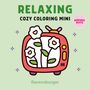 „RELAXING COZY COLORING MINI“ oben, „Ravensburger“ unten. Illustration: Blumen in einem Retro-Fernseher.