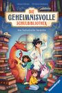 „Die geheimnisvolle Schulbibliothek“, „Eine fantastische Tierärztin“. Illustration: Kinder mit Drache und Einhorn.