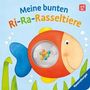 Ina Milk: Meine bunten Ri-Ra-Rasseltiere - Rasselbuch für Kinder ab 6 Monaten, Babybuch, Spielbuch, Buch