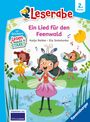 "Ein Lied für den Feenwald", 2. Klasse. Elfen singen auf Seerosen; farbenfrohes, fröhliches Szenario.