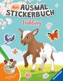 : Ravensburger Mein Ausmalstickerbuch Frühling - Großes Buch mit über 300 Stickern, viele Sticker zum Ausmalen, Buch