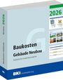 Text "2026", "Baukosten Gebäude Neubau", "Statistische Kostenkennwerte". Grafik zeigt Baukostenplanungsinformationen.
