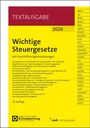 Titel: "Wichtige Steuergesetze", Auflage 2026. Enthält Gesetze mit Durchführungsverordnungen, 78. Auflage, gelbes Cover.