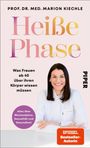 Text in Pastelltönen: "Heiße Phase". Darunter: "Was Frauen ab 40 über ihren Körper wissen müssen." Foto einer lächelnden Frau.