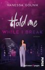 "Hold me while I break" von Vanessa Golnik. Illustration einer Frau in der Stadt, PIPER links, between the pages unten.
