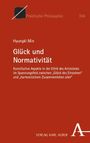 „Glück und Normativität” von Hyungki Min. Untertitel über Ethik bei Aristoteles. Rotes Cover mit einem Logo oben links.