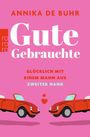 Titel: "Gute Gebrauchte". Untertitel: "Glücklich mit einem Mann aus zweiter Hand". Zwei rote Autos mit Herzchen.