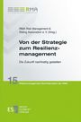 Text: "Von der Strategie zum Resilienzmanagement", "Die Zukunft nachhaltig gestalten". Grün-weißes Design mit RMA-Logo.