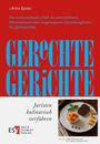 Titel: "GERECHTE GERICHTE". Untertitel: "Juristen kulinarisch verführen". Abgebildet: Dessertteller mit Kuchen.