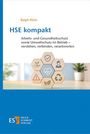 "HSE kompakt" von Ralph Klein über Arbeits-, Gesundheits- und Umweltschutz. Symbole auf Holzwürfeln, Pflanze im Hintergrund.