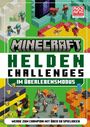 "Minecraft Helden Challenges im Überlebensmodus. Werde zum Champion mit über 50 Spielideen." Illustrationen von Minecraft.