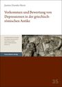 Buchtitel „Vorkommen und Bewertung von Depressionen... Antike“. Reliefdarstellung von Personen in nachdenklichen Posen.