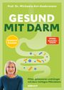 „GESUND MIT DARM“ in großen Buchstaben, daneben eine Frau und eine stilisierte Illustration eines Darms.