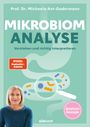 Titel: "Mikrobiom Analyse: Verstehen und richtig interpretieren". Autorin: Prof. Dr. Michaela Axt-Gadermann. Oben eine lächelnde Frau.
