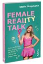 "Female Reality Talk" von Stella Stegmann. Frau in pinkem Top, hält Frauensymbol, umgeben von Sternen und Herz.