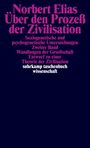 "Norbert Elias: Über den Prozeß der Zivilisation", zweiter Band, soziogenetische und psychogenetische Untersuchungen. Schwarzer Hintergrund.