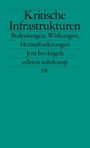 Text: Kritische Infrastrukturen. Bedeutungen, Wirkungen, Herausforderungen. Jens Ivo Engels. edition suhrkamp SV. Türkises Cover.