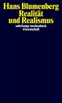 Auf dunklem Hintergrund: "Hans Blumenberg Realität und Realismus", "stw", "Originalausgabe", "suhrkamp taschenbuch wissenschaft".