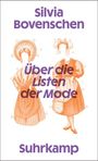 Der Text lautet: "Silvia Bovenschen, Über die Listen der Mode, Suhrkamp". Illustration von zwei Papierkleidpuppen.