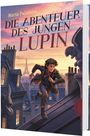 "Die Abenteuer des jungen Lupin" von Marta Palazzesi. Junge rennt über Pariser Dächer bei Sonnenuntergang, Eiffelturm sichtbar.