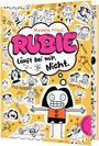 Komisches Cover mit Texten wie "Maddie Frost," "RUBIE," "Läuft bei mir. Nicht." Comic-Zeichnungen eines Mädchens, lebhafte Farben.