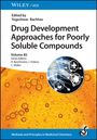 Titel: "Drug Development Approaches for Poorly Soluble Compounds." Orange Flüssigkeit mit Blasen, überlagert von Symbolen.