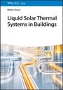 Text: "Liquid Solar Thermal Systems in Buildings" von Walter Grassi. Grafik mit reflektierenden, leuchtenden Rohrleitungen.