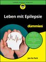 "Leben mit Epilepsie für Dummies" oben. Silhouette eines Kopfes mit Wellenlinien in Händen gehalten. Autor: Jae-ho Park.