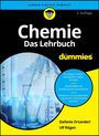 Das Cover zeigt "Chemie Das Lehrbuch für Dummies". Mit Reagenzgläsern und Diagrammen im Hintergrund. Autoren: Stefanie Ortanderl, Ulf Ritgen.