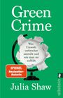 "Green Crime" von Julia Shaw. Text: Was Umweltverbrecher antreibt und wie man sie aufhält. Grüner Hintergrund mit Globus.