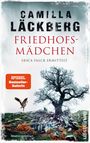 "Camilla Läckberg. Friedhofs-Mädchen. Erica Falck ermittelt. Kriminalroman." Baum auf felsiger Landschaft, Vogel fliegt.