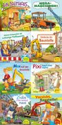 - Ein Baumhaus im Garten
- Mega-Maschinen!
- Meine Schwester ist Leitungs-Tiefbauerin
- Entdecke die Baustelle
- Max auf der Baustelle
- Pixi baut eine Hütte
- Ein Haus für Familie Maus
- Vorsicht, Baustelle!