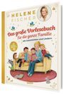 "Das große Vorlesebuch für die ganze Familie" von Helene Fischer. Illustration: Familie auf Sofa mit Tieren.