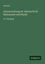 Anonym: Literaturzeitung der Zeitschrift für Mathematik und Physik, Buch