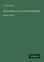 Jacob Grimm: Recensionen und vermischte Aufsätze, Buch
