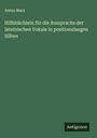 Anton Marx: Hilfsbüchlein für die Aussprache der lateinischen Vokale in positionslangen Silben, Buch