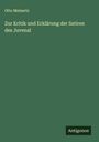 Otto Meinertz: Zur Kritik und Erklärung der Satiren des Juvenal, Buch