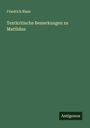 Friedrich Blass: Textkritische Bemerkungen zu Matthäus, Buch