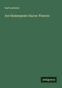 Karl Lentzner: Zur Shakespeare-Bacon-Theorie, Buch