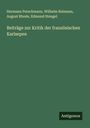 Hermann Perschmann: Beiträge zur Kritik der französischen Karlsepen, Buch