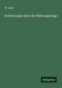 W. Leris: Erörterungen über die Währungsfrage, Buch