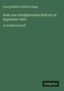 Georg Wilhelm Friedrich Hegel: Rede zum Schuljahresabschluß am 29 September 1809, Buch