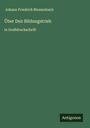 Johann Friedrich Blumenbach: Über Den Bildungstrieb, Buch