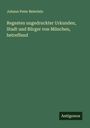 Johann Peter Beierlein: Regesten ungedruckter Urkunden, Stadt und Bürger von München, betreffend, Buch