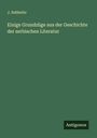 J. Subbotic: Einige Grundzüge aus der Geschichte der serbischen Literatur, Buch