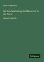 Hans Friedenthal: Die Sonderstellung des Menschen in der Natur, Buch