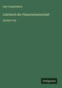 Karl Umpfenbach: Lehrbuch der Finanzwissenschaft, Buch